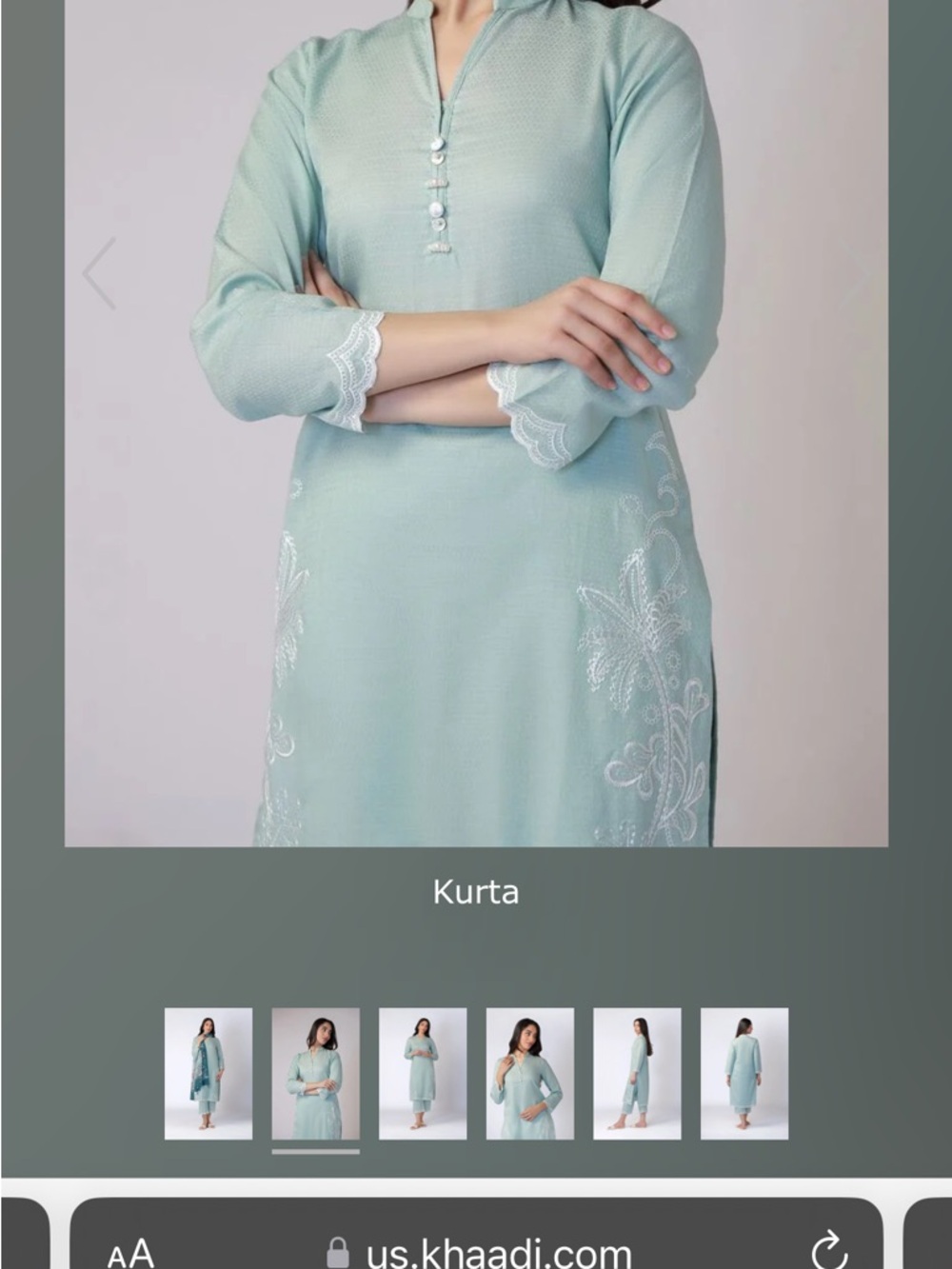 Light Mint Embroidered Kurta Tunic